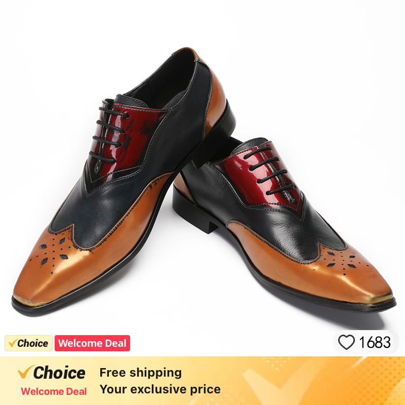 Leather Shoe Polish - LUXURY MEN'S OXFORD SHOES BLACK MIX