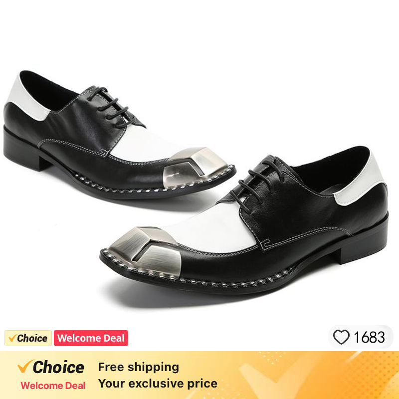LUXURY MEN'S OXFORD SHOES BLAC - Leather Shoe Polish 评论和价格